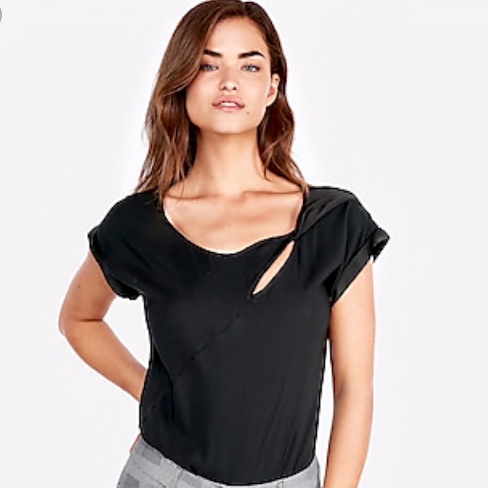 Express Twist Neck Gramercy Satin tee